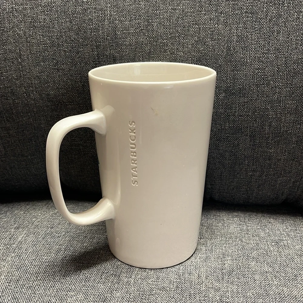 Starbucks 2014 Gold Dot Collection Mug- Green Brush Strokes